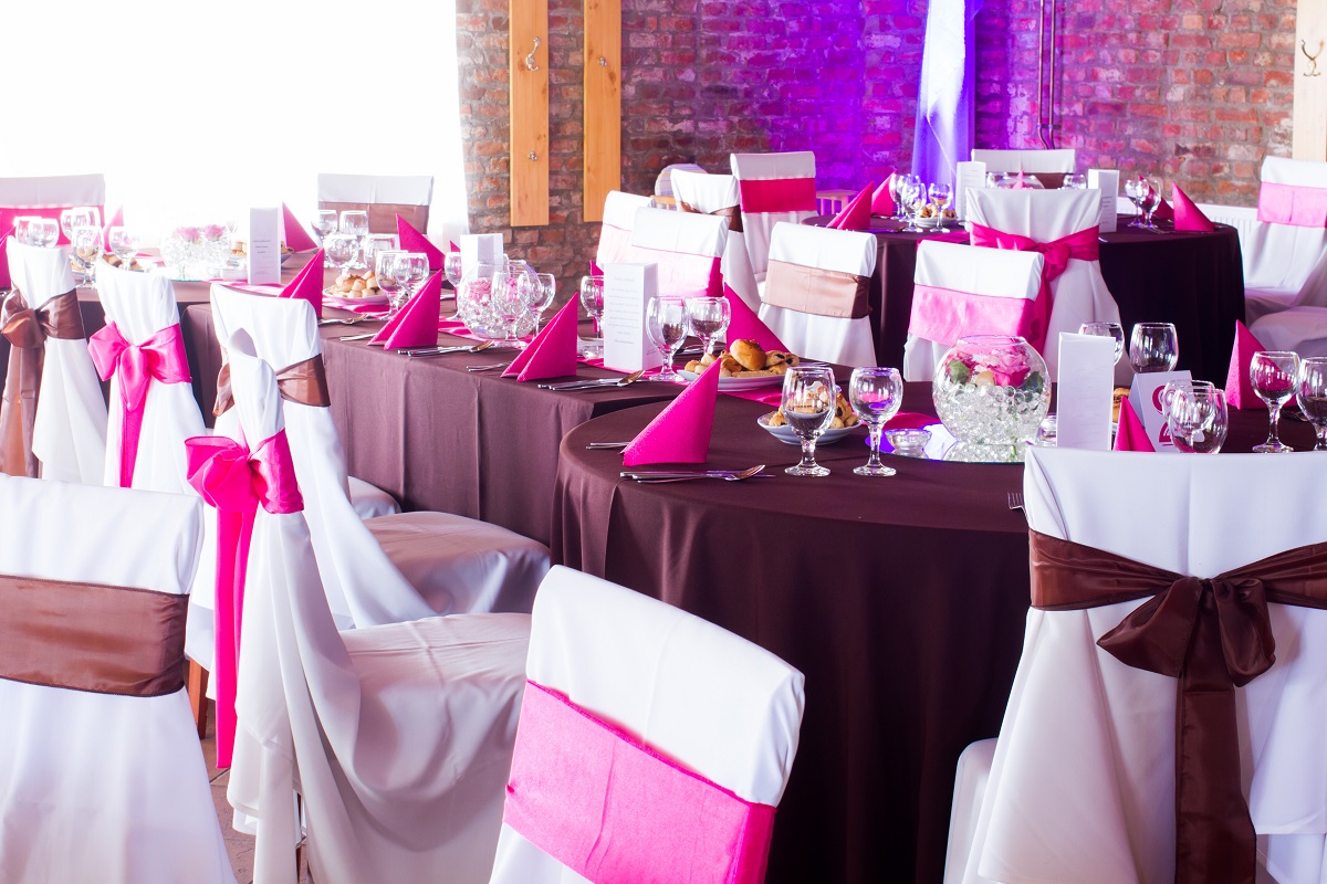 pink and brown wedding luxury decor